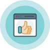 'Thumbs up' on a screen.